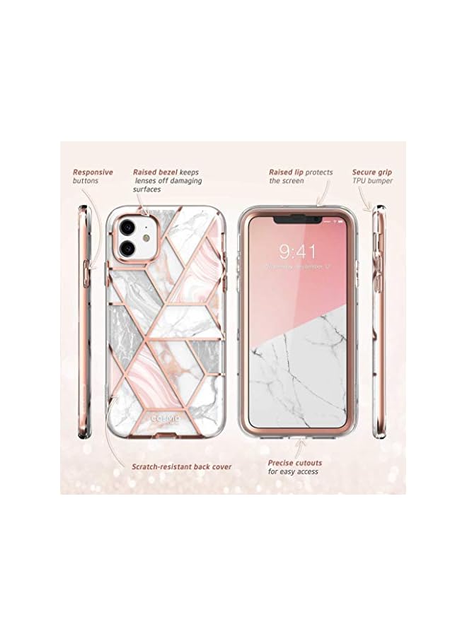 I-blason حافظة Cosmo Series لهاتف iPhone 11 (إصدار 2019)، حافظة حماية كاملة الجسم رفيعة وأنيقة مع واقي شاشة مدمج، رخامي، 6.1 بوصة - Image 5