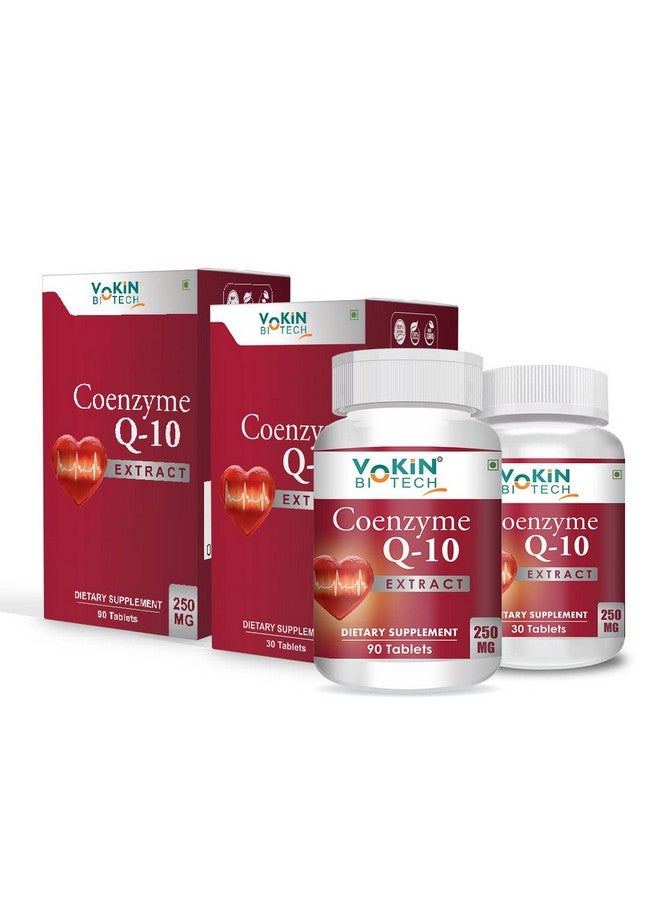 Vokin Biotech Natural Coenzyme Q-10 Extract for Heart Health and Energy Metabolism, 250mg (90+30) Tablets) - Image 1