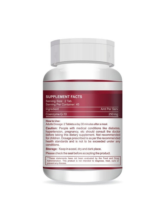 Vokin Biotech Natural Coenzyme Q-10 Extract for Heart Health and Energy Metabolism, 250mg (90+30) Tablets) - Image 3