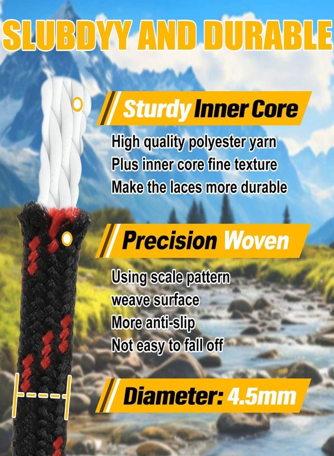 DELELE 2 Pair Thick Round Climbing Shoelaces Hiking Shoe Laces Boot Laces, De02-02 Black Orange Dots, 53 inch (135CM) - Image 4
