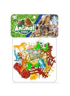 Storio Storio 31pcs Animal Figure Toy Set | Includes Farm and Jungle Animal Playsets with an Artificial Tree and Fencing | Ideal for Birthday and Return Gifts | Educational Toyset for Kids Ages 3 and Up  - Image 4