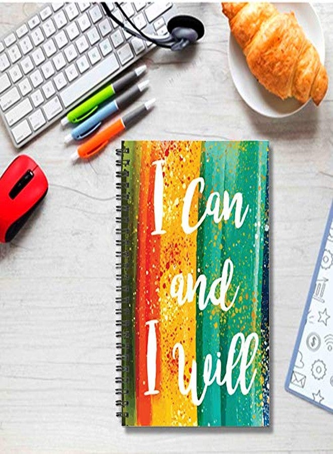 AccuPrints wiro Hard bound A5 (6 by 9 inch) wiro Notebook Diary Ruled 200 pages-80 Gsm Paper Pattern-I Can I will - Image 2