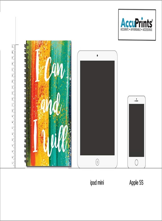 AccuPrints wiro Hard bound A5 (6 by 9 inch) wiro Notebook Diary Ruled 200 pages-80 Gsm Paper Pattern-I Can I will - Image 4