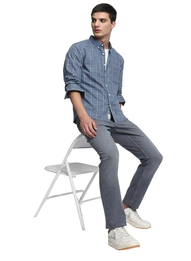 دينيس لينغو Checked Long Sleeves Casual Shirt by Styli