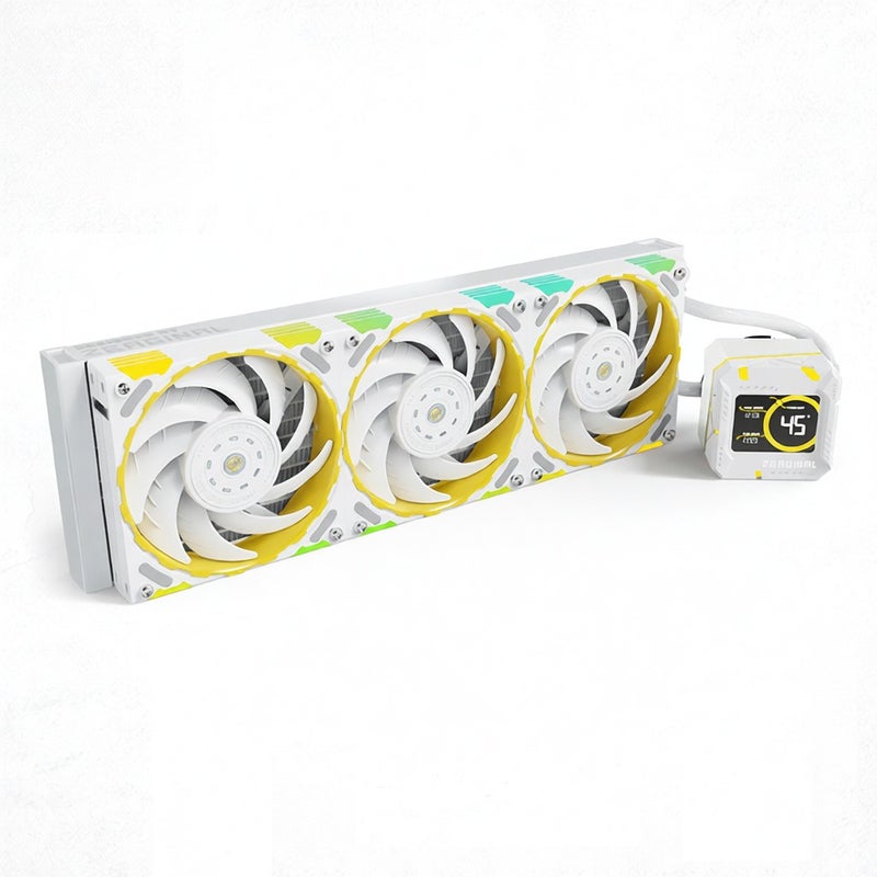 مبرد معالج مركزي Yeston Zeus Liquid Freezer لأجهزة سطح المكتب بشاشة LCD، مروحة بتدرجة PWM من 900 إلى 2200 دورة في الدقيقة، تحكم ذكي في درجة الحرارة، مضخة مائية محسنة، تأثير إضاءة RGB متزامن مع AURA، سهل التثبيت - Image 5