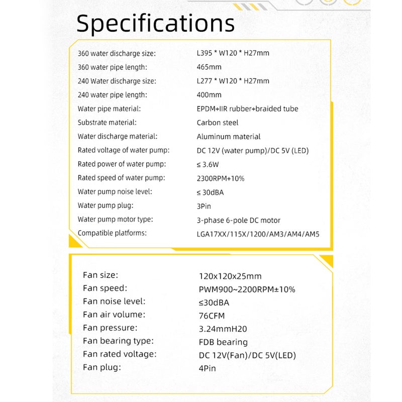 مبرد معالج مركزي Yeston Zeus Liquid Freezer لأجهزة سطح المكتب بشاشة LCD، مروحة بتدرجة PWM من 900 إلى 2200 دورة في الدقيقة، تحكم ذكي في درجة الحرارة، مضخة مائية محسنة، تأثير إضاءة RGB متزامن مع AURA، سهل التثبيت - Image 2