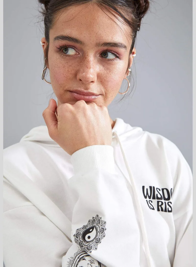 DeFacto Woman Regular Fit Hooded Sweat Shirt