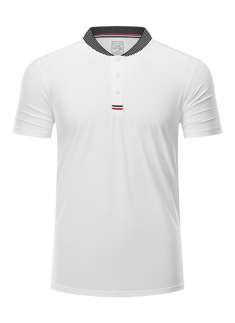 Loquat Men Quick Dry Breathable Elastic T-Shirt White  - Image 1