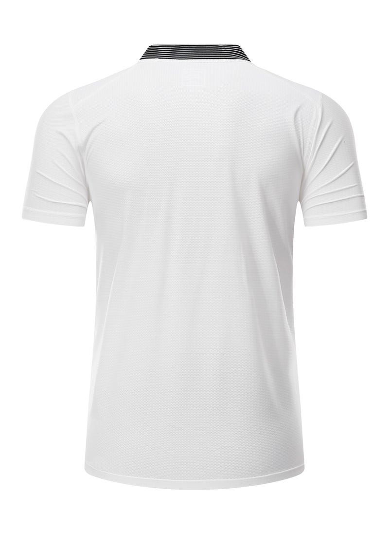 Loquat Men Quick Dry Breathable Elastic T-Shirt White  - Image 2