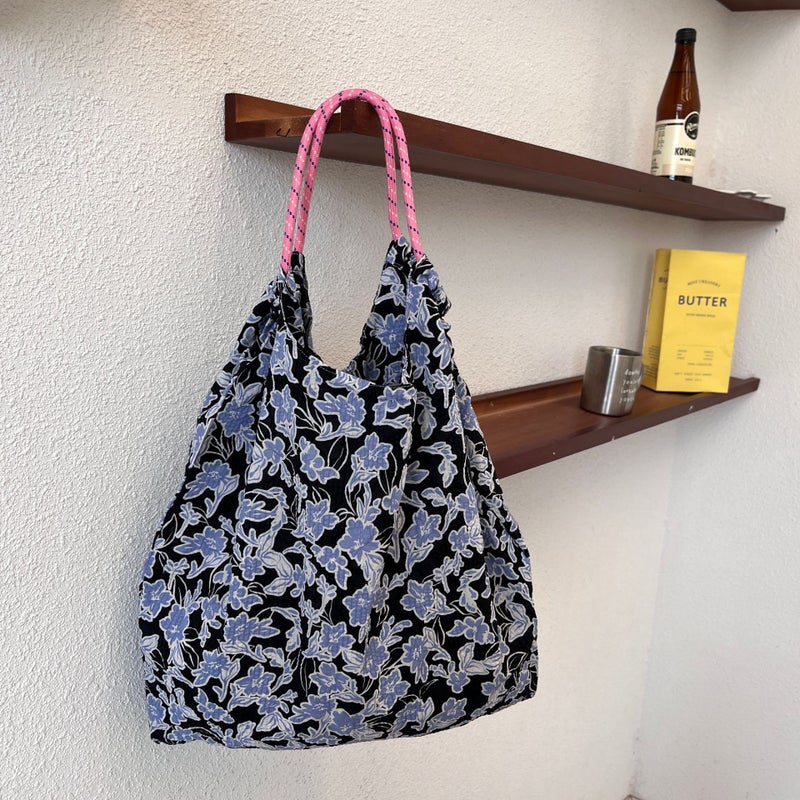 Floral Crossing Handbag Niche Design Fashionable All-Match Large Capacity Korean Style Ins Style Daily Portable Tote - Image 2