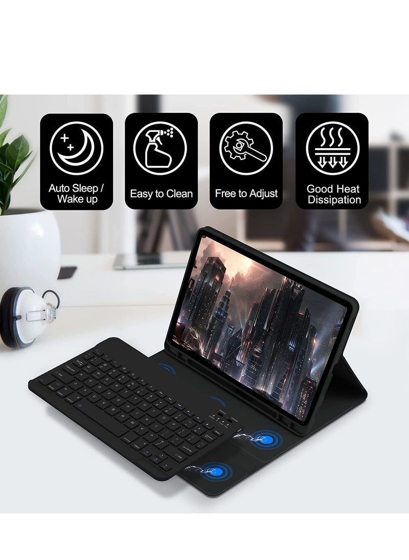 General - The Arabic and English keyboard case is compatible with Samsung Galaxy Tab S9 Plus/X810/X816/X818 12.4" 2023 with pen slot and detachable wireless Bluetooth keyboard - Image 1