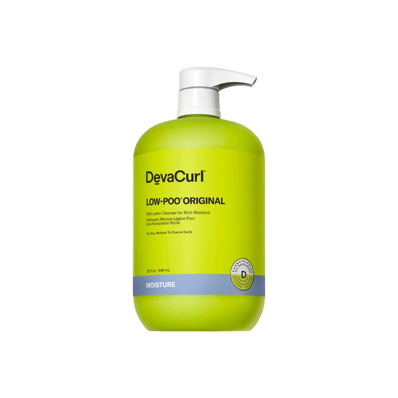 DevaCurl LowPoo Original Mild Lather Cleanser for Rich Moisture Green Oasis 32 fl oz