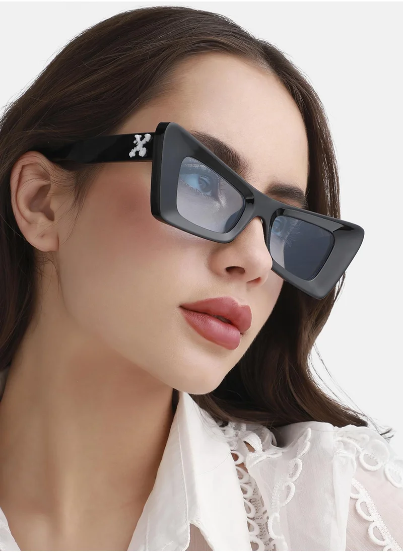 صوص هاوت Solid Cateye Sunglasses - Black