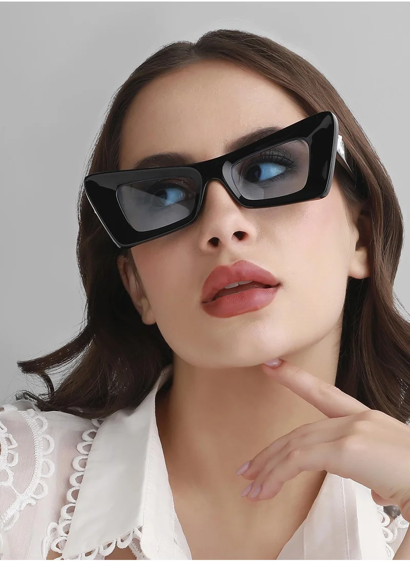 صوص هاوت Solid Cateye Sunglasses - Black