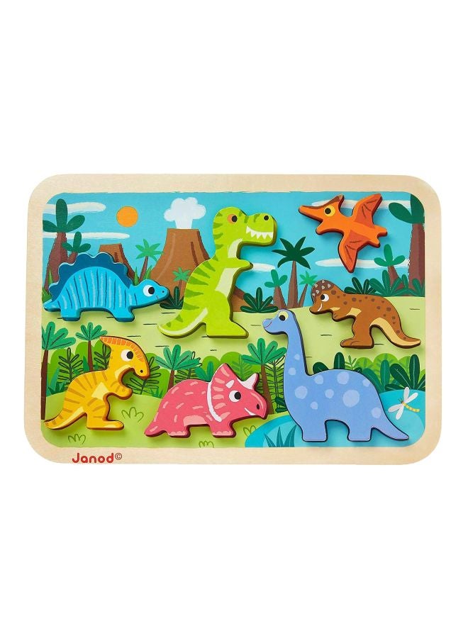 جانود لعبة ألغاز خشبية كبيرة لديناصورات مكونة من 7 قطع طراز J07054. - Image 1