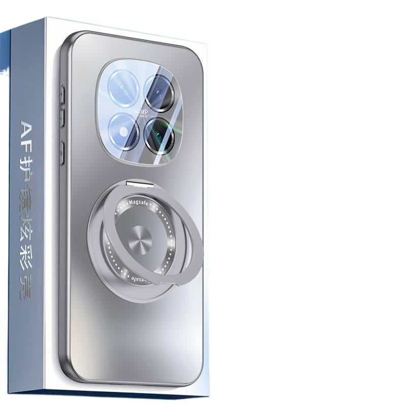 BB غطاء MagSafe بMetal لـ Redmi Note 15 مع حامل قائم ومغناطيس قوي مع ملمس غير لامع مع لون مزجج باللون رمادي مغناطيسي بوظيفة حامل باللون الأحمر باللون الرمادي - Image 1