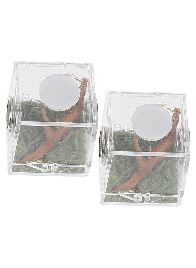 STOBOK 2set Spider Habitat Box Small Transparent Breeding Enclosure for Jumping Spiders and Reptiles Lightweight Design for Easy Outdoor Use - Image 1