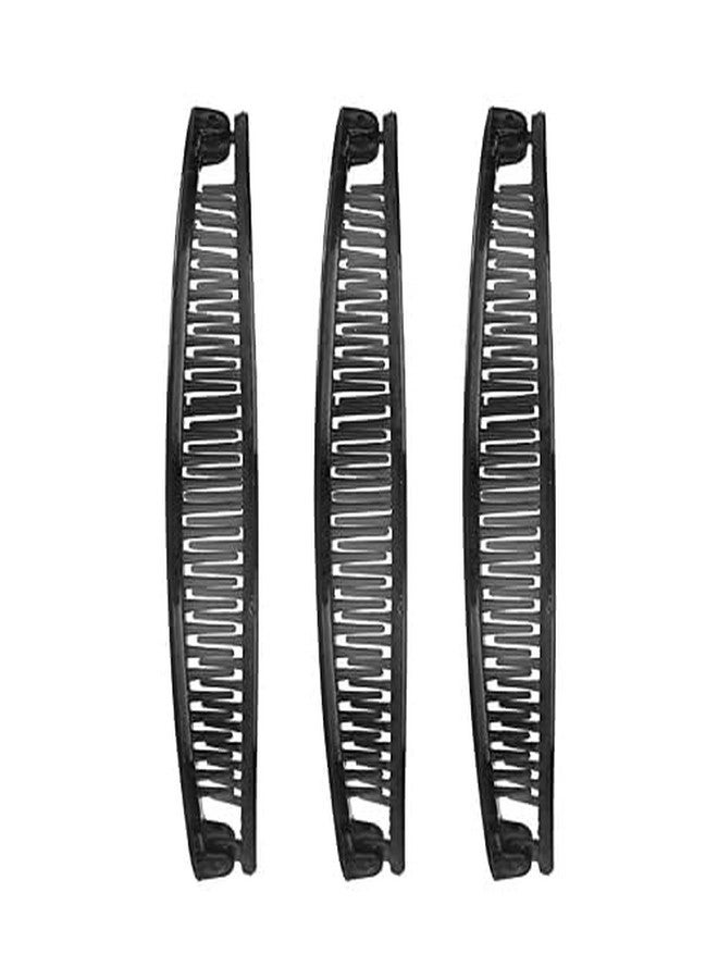 1st Choice 3-Piece Clincher Combs - Banana Combs, Clip Grip Comb, Fishtail Fish Shape Ponytail Comb - Black - Image 1