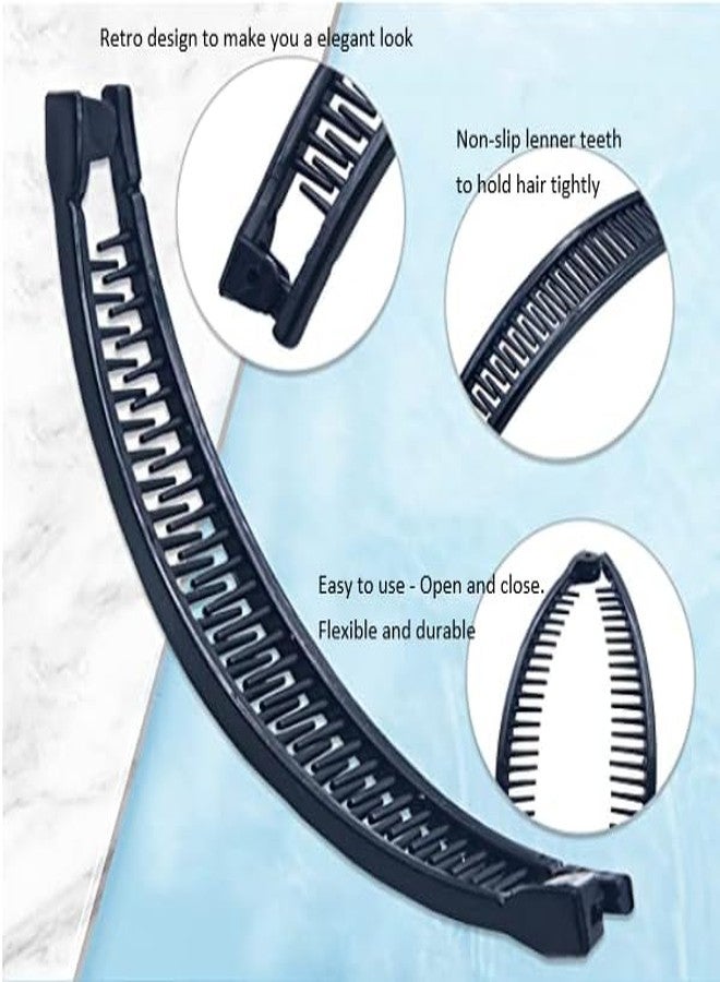 1st Choice 3-Piece Clincher Combs - Banana Combs, Clip Grip Comb, Fishtail Fish Shape Ponytail Comb - Black - Image 4