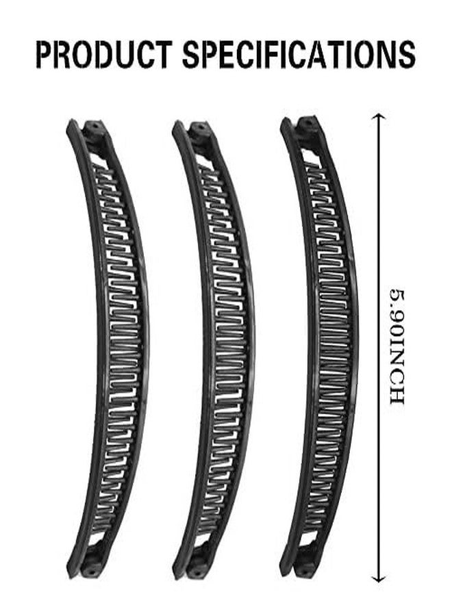 1st Choice 3-Piece Clincher Combs - Banana Combs, Clip Grip Comb, Fishtail Fish Shape Ponytail Comb - Black - Image 2