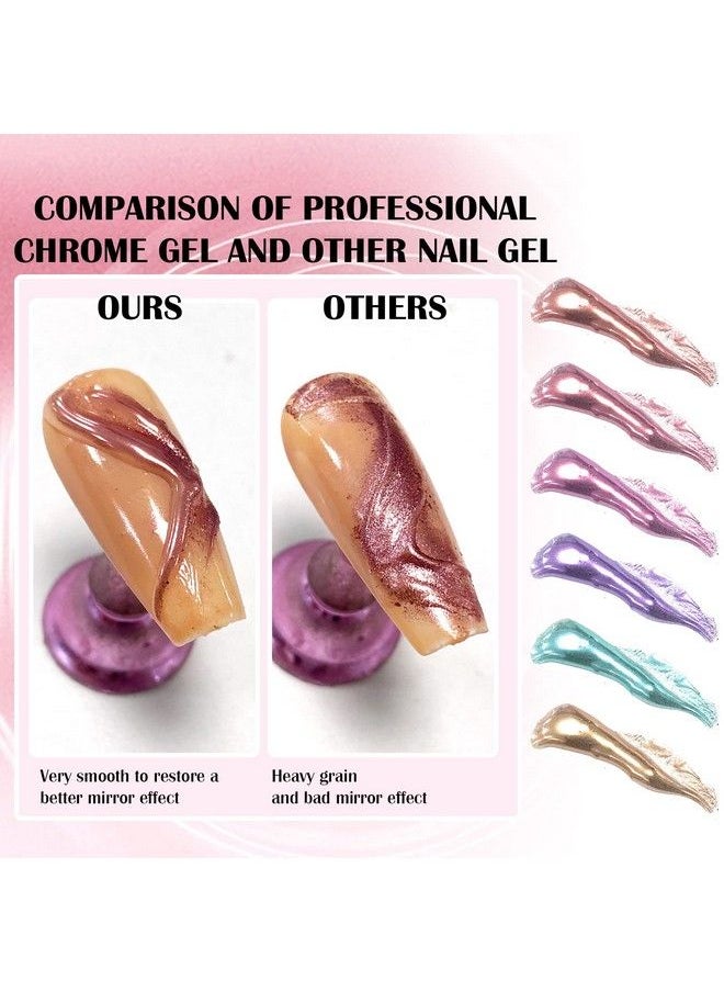 U-Shinein Special Sculpture Nail Gel For Chrome Nail Powder 2Pcs Professional Nail Chrome Mirror Effect Metallic 3D Nail Art Design Craving Embossed Clear Nail Glue Gel For Home Salon Diy 10Ml  - Image 3
