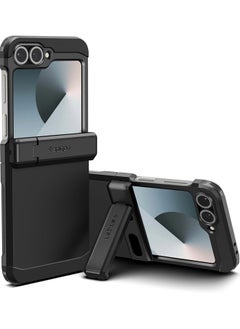 Spigen Tough Armor Pro for Samsung Galaxy Z Flip 6 Case Cover (2024) with Hinge Protection & Kickstand - Black  - Image 1