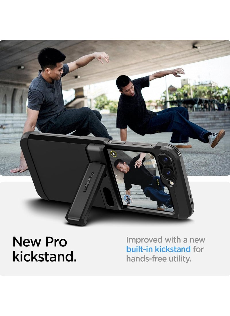 Spigen Tough Armor Pro for Samsung Galaxy Z Flip 6 Case Cover (2024) with Hinge Protection & Kickstand - Black  - Image 4