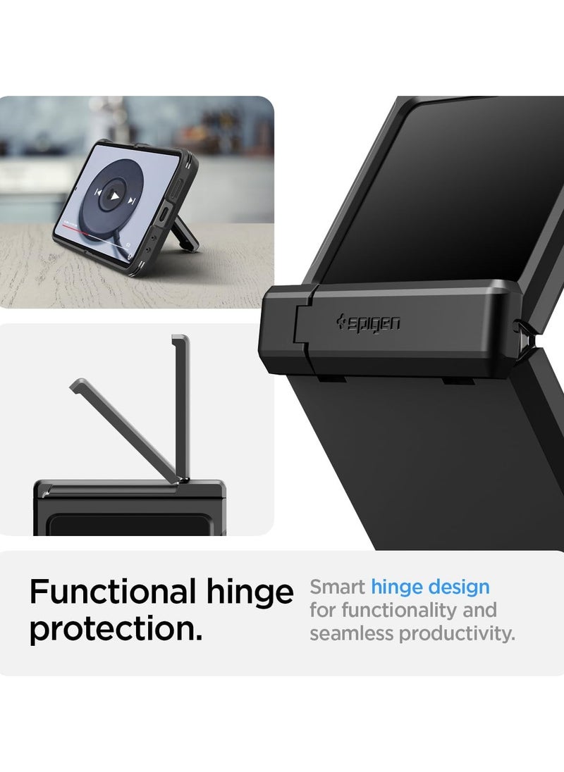 Spigen Tough Armor Pro for Samsung Galaxy Z Flip 6 Case Cover (2024) with Hinge Protection & Kickstand - Black  - Image 5