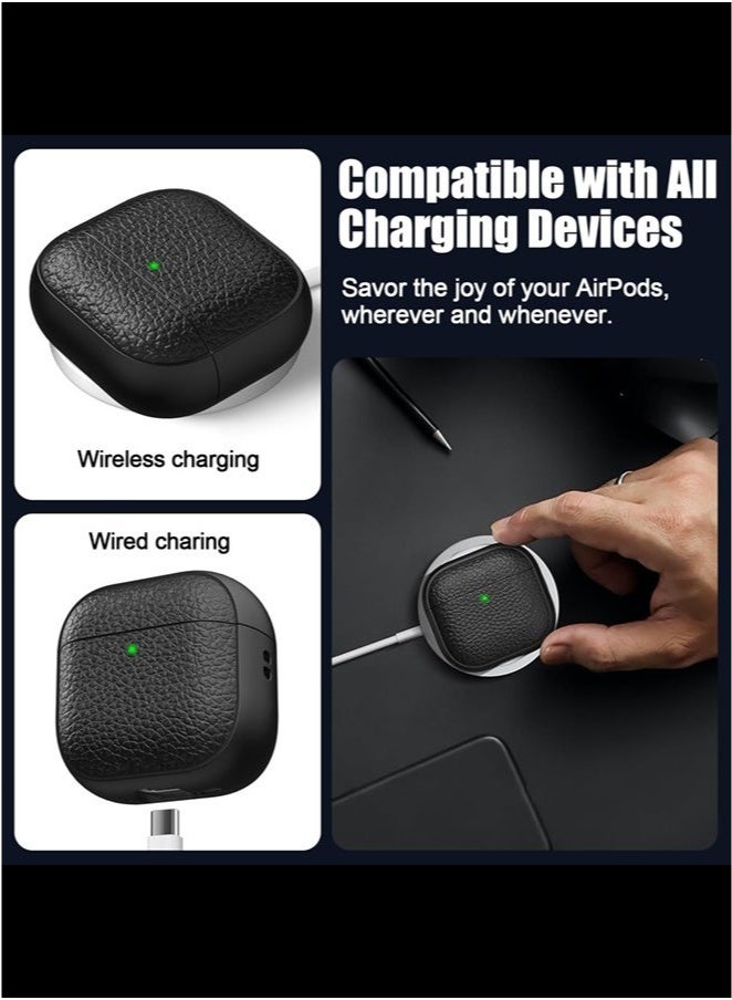 Case for AirPods 4 Case Cover with Keychain, TPU Case Soft Skin Silicone Protective for Apple AirPods 4th Generation Charging Case - Image 2