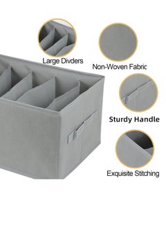 Generic Wardrobe & Drawer Clothes Organizer ( 6 Grids ) Foldable - Grey - One Piece  - Image 4