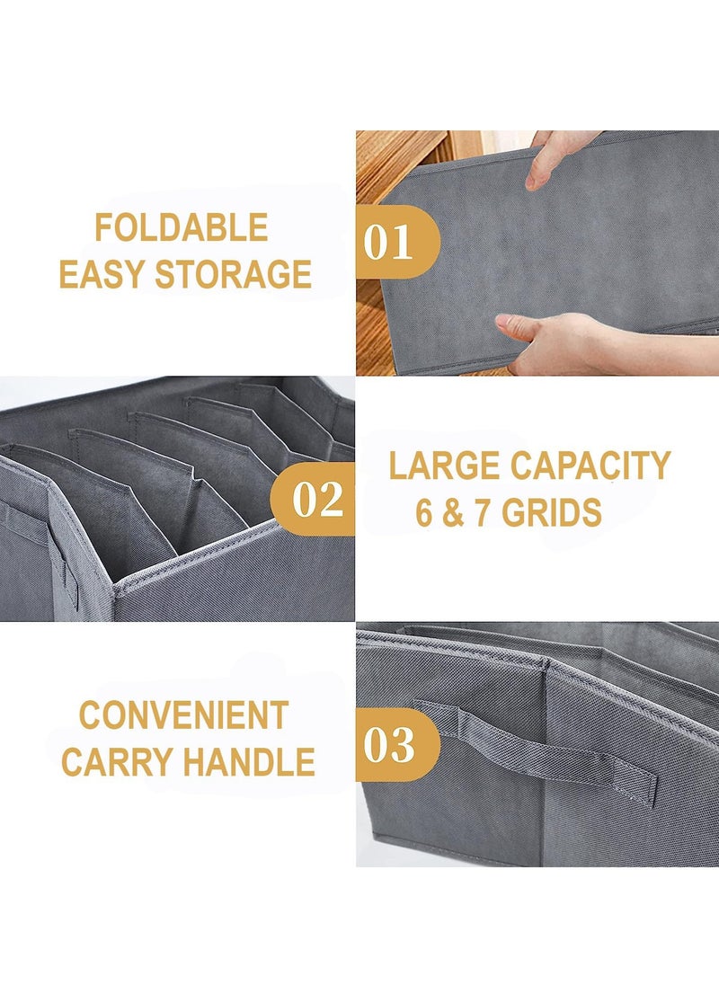Generic - Wardrobe & Drawer Clothes Organizer ( 6 Grids ) Foldable - Grey - One Piece - Image 1