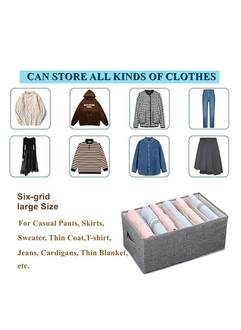 Generic - Wardrobe & Drawer Clothes Organizer ( 6 Grids ) Foldable - Grey - One Piece - Image 1