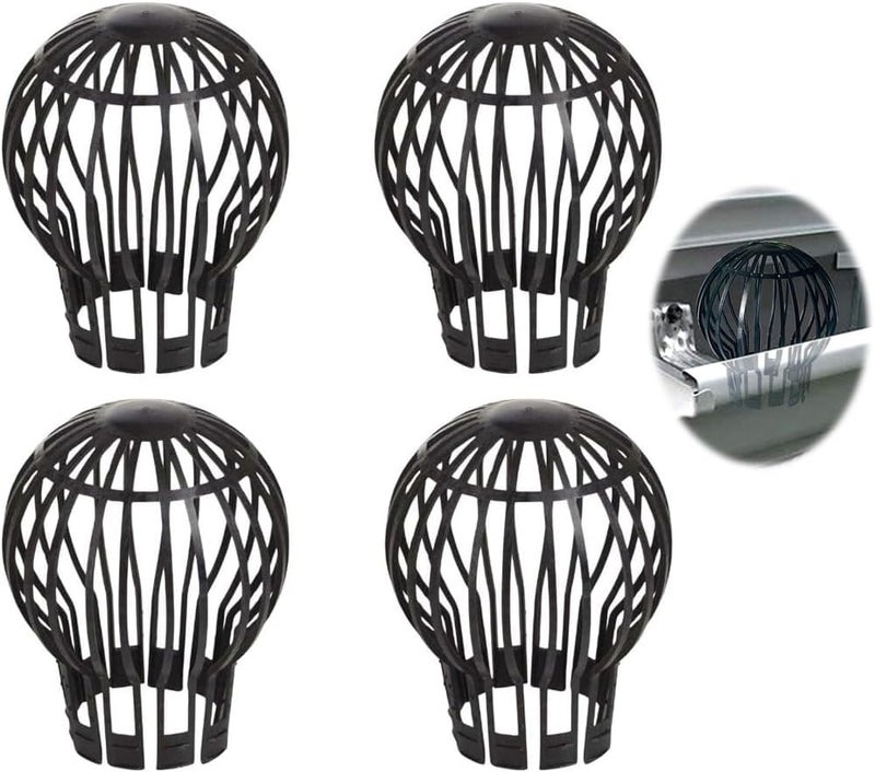 Luckam Plastic Gutter Guards, Downpipe Adjustable Filters, 4 Pcs Flexible Protectors, Drainpipe Covers to Stops Leaves Debris Moss Mud, Prevent Drain Blockages - Image 1