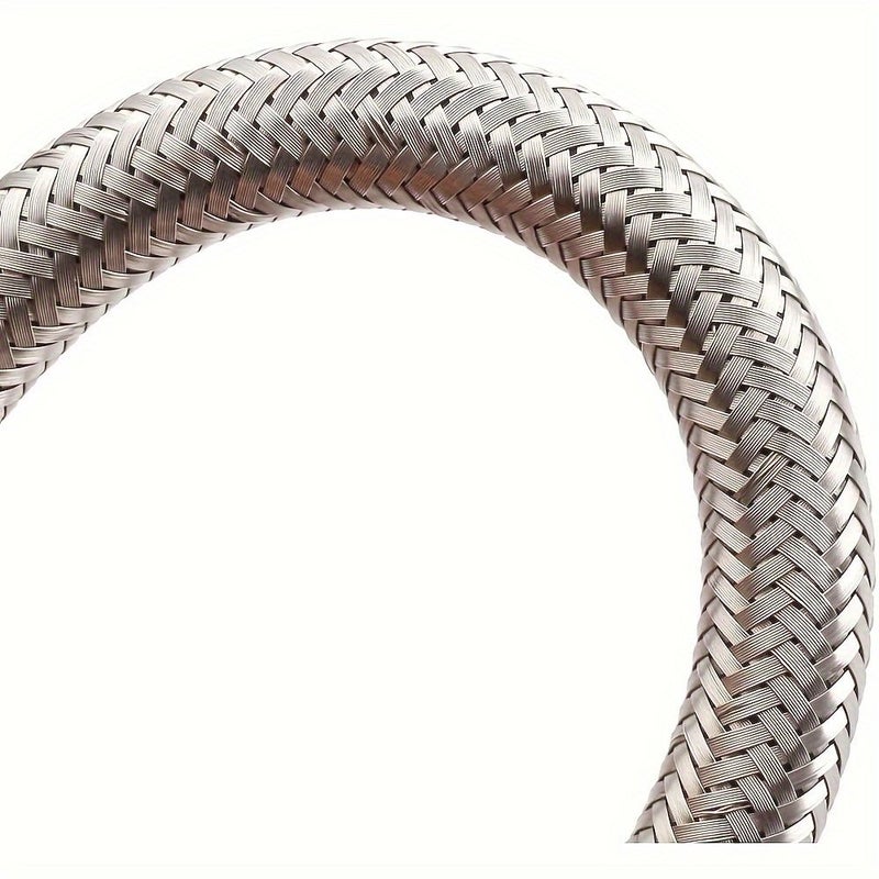 Silver Braided Hose 180Mm Set of 2 for Car Truck RV Trailer - Image 2
