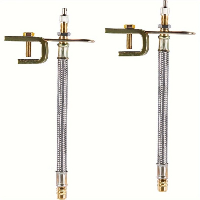 Silver Braided Hose 180Mm Set of 2 for Car Truck RV Trailer - Image 4
