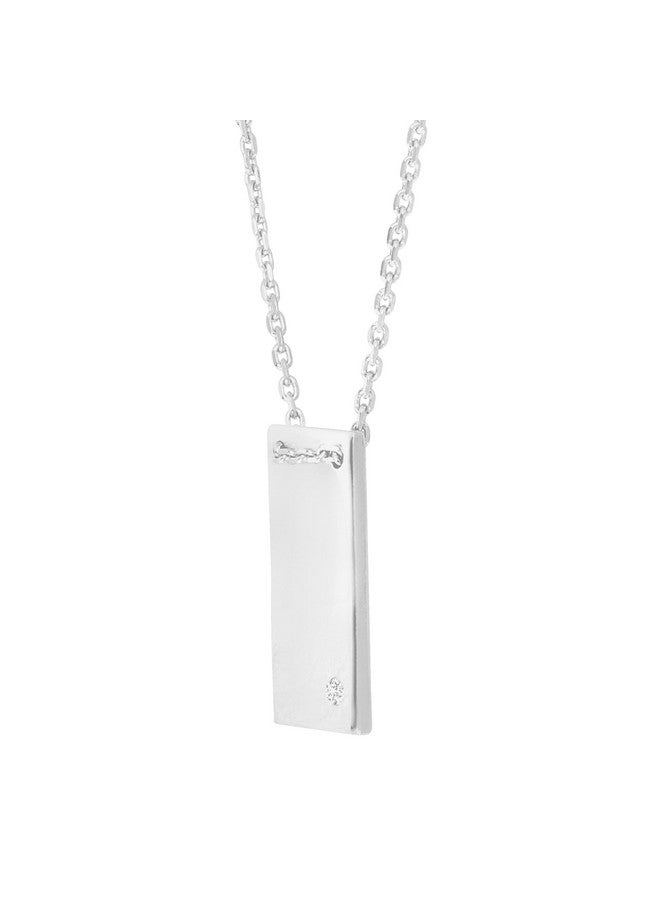 Silpada 'Shine Bright' Rectangular Pendant With Cubic Zirconia In Sterling Silver, 16" + 2" - Image 2