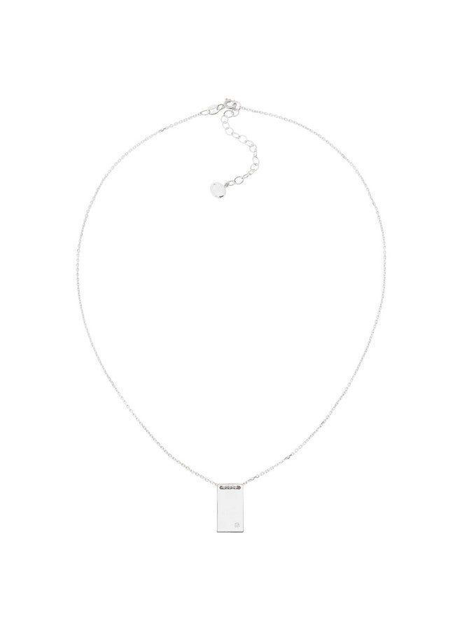 Silpada 'Shine Bright' Rectangular Pendant With Cubic Zirconia In Sterling Silver, 16" + 2" - Image 4