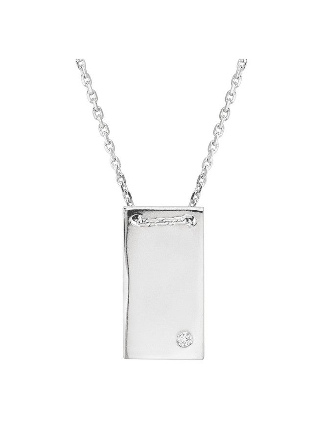 Silpada 'Shine Bright' Rectangular Pendant With Cubic Zirconia In Sterling Silver, 16" + 2" - Image 1
