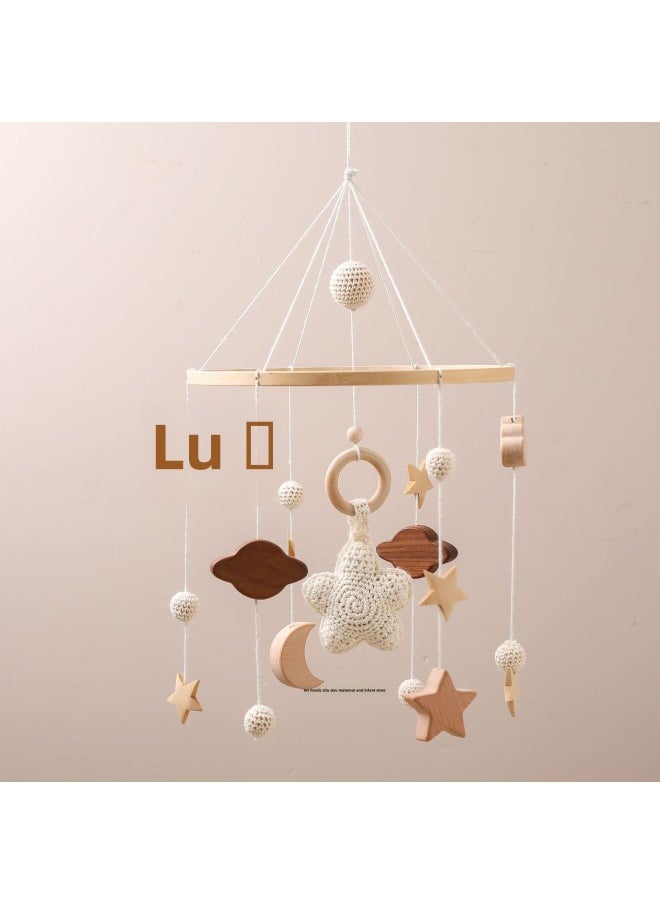 Generic - # Ly Baby Bed Bell Pendant Bracket Gypsophila Bed Bell Nordic Simple Baby Room Decoration Wooden Wind Bell Pendant-Color:Yellow Bee Flower Bed Bell - Image 1