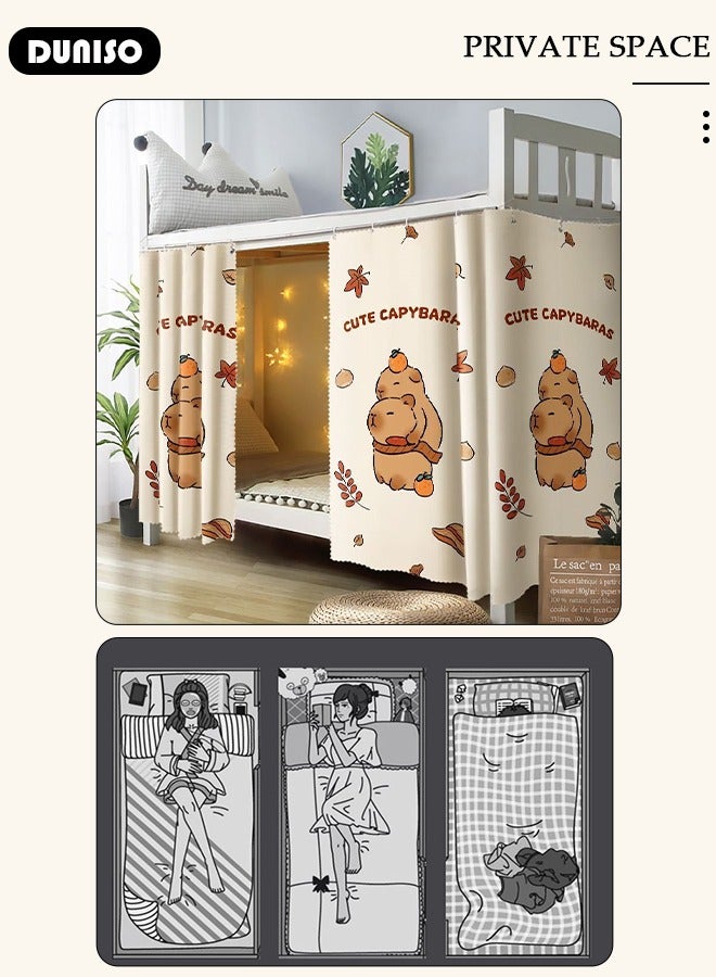 DUNISO Blackout Bottom Bunk Bed Curtains Dormitory Room Lightproof Decorative Roommate Privacy Cover Canopy Photo Background Decor Backdrop Blackout Curtain 2 Panels  - Image 5