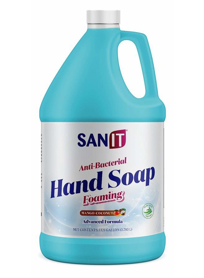Sanit Antibacterial Foaming Hand Soap Refill - Advanced Formula with Aloe Vera and Moisturizers - All-Natural Moisturizing Hand Wash - Made in USA, Mango Coconut, 1 Gallon - Image 1