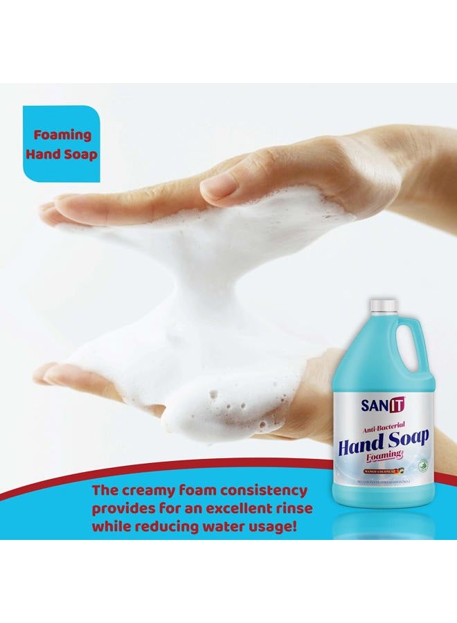 Sanit Antibacterial Foaming Hand Soap Refill - Advanced Formula with Aloe Vera and Moisturizers - All-Natural Moisturizing Hand Wash - Made in USA, Mango Coconut, 1 Gallon - Image 5