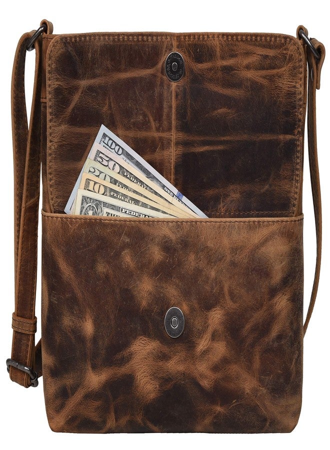 Antonio Valeria Piper Hunter Brown Premium Leather Crossbody Bag - Image 3