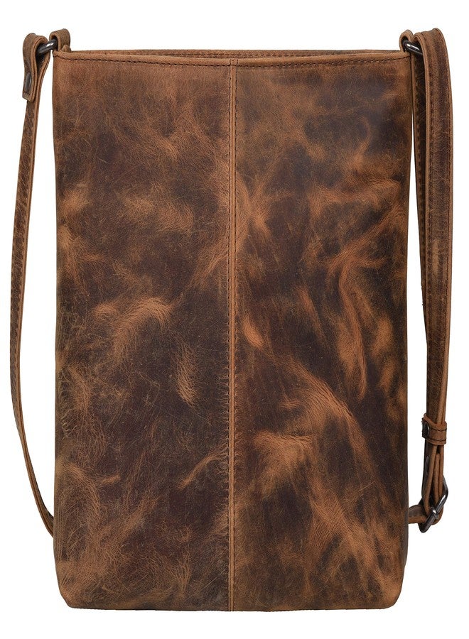 Antonio Valeria Piper Hunter Brown Premium Leather Crossbody Bag - Image 5