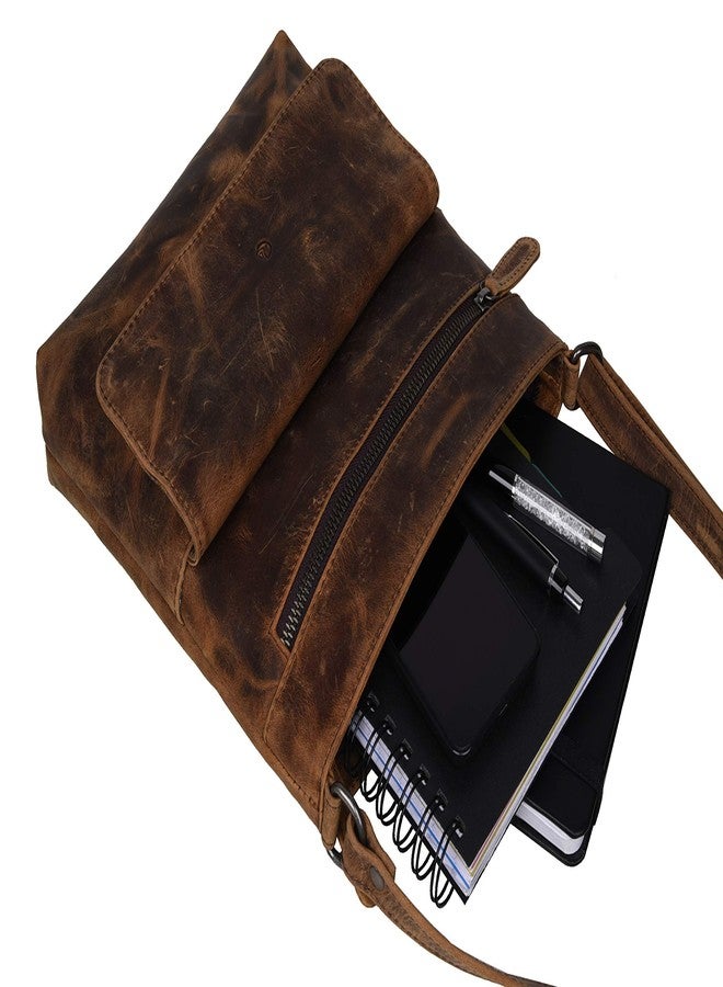 Antonio Valeria Piper Hunter Brown Premium Leather Crossbody Bag - Image 4