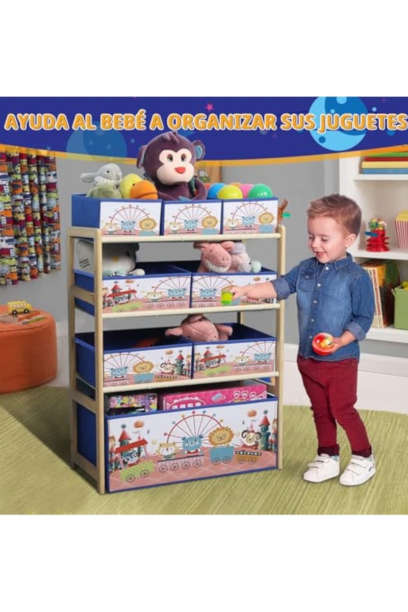 Arabest 4 Tier Toy Organizers and 8 Storage Bins,Kids Storage Organizer for Toys, Toy Box and Storage,Kids Toy Storage Rack  - Image 4