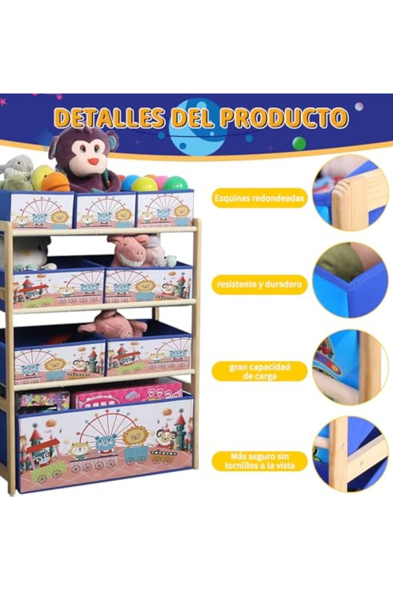 Arabest 4 Tier Toy Organizers and 8 Storage Bins,Kids Storage Organizer for Toys, Toy Box and Storage,Kids Toy Storage Rack  - Image 5