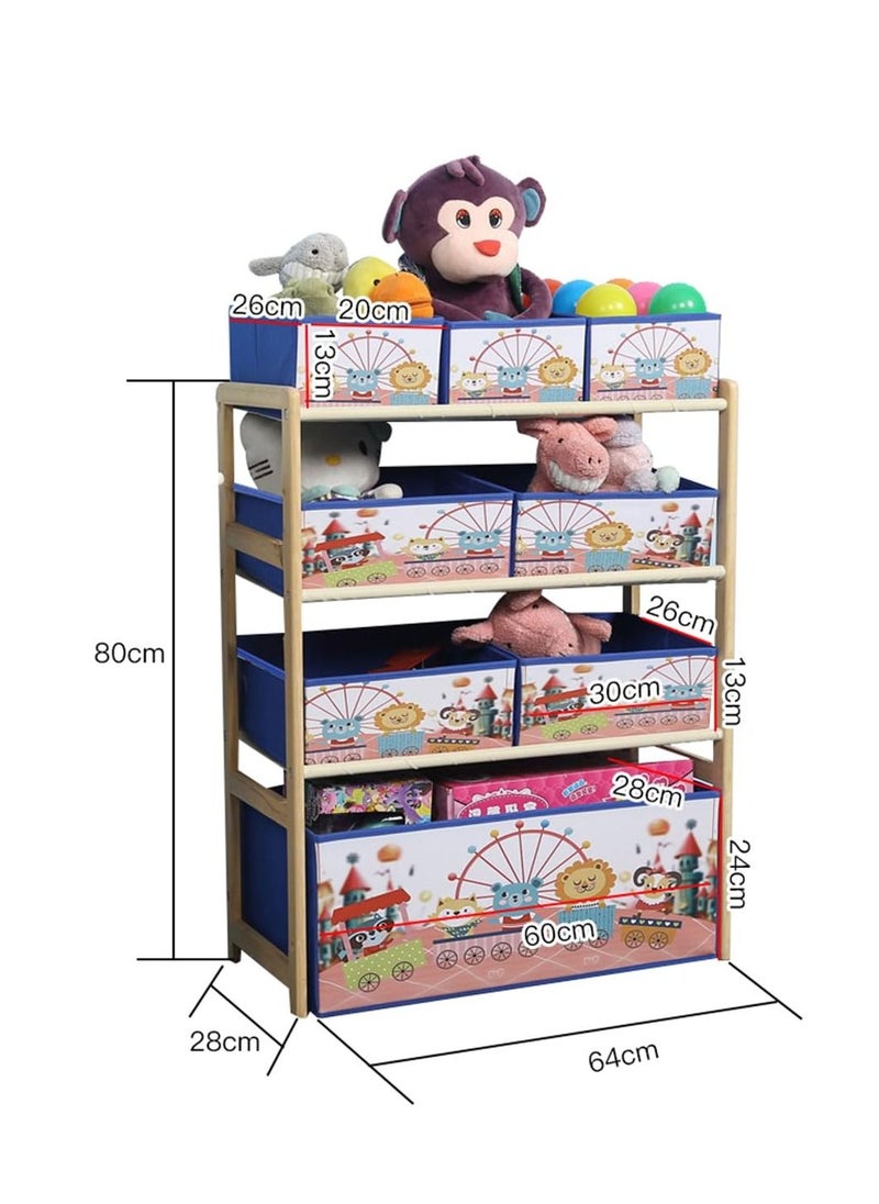 Arabest 4 Tier Toy Organizers and 8 Storage Bins,Kids Storage Organizer for Toys, Toy Box and Storage,Kids Toy Storage Rack  - Image 3