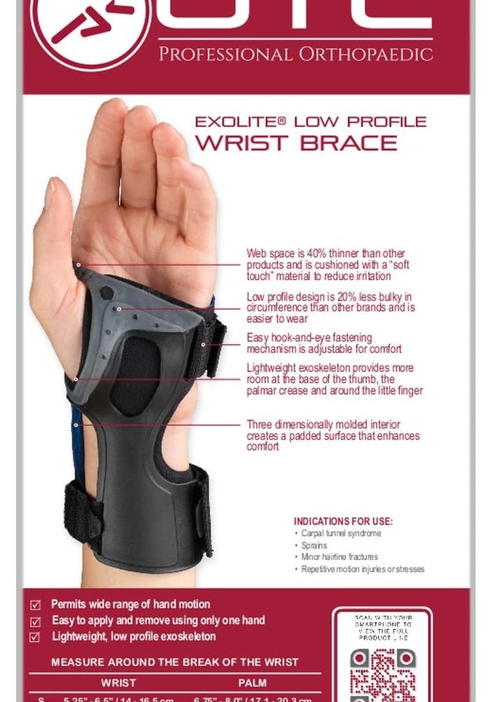 OTC Exolite Low-Profile Wrist Brace for Right Hand - Medium Size - Image 5