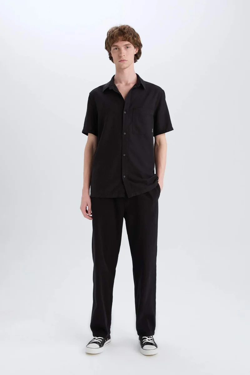 DeFacto Loose Comfortable Fit Wide Leg Summer Linen Trousers